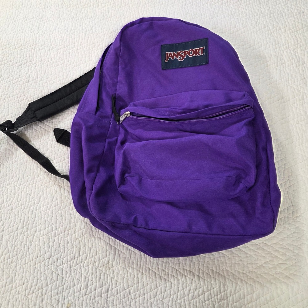 JanSport SuperBreak Purple Classic Backpack School Travel Bookbag Padded Straps